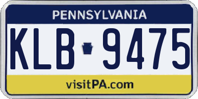 PA license plate KLB9475