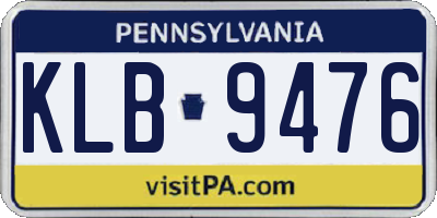 PA license plate KLB9476