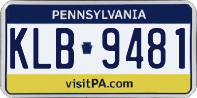PA license plate KLB9481