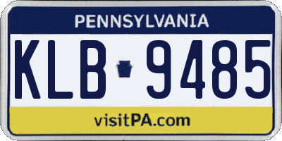 PA license plate KLB9485