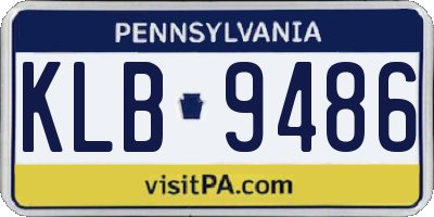 PA license plate KLB9486