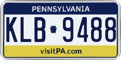PA license plate KLB9488