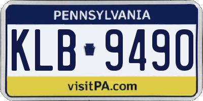 PA license plate KLB9490