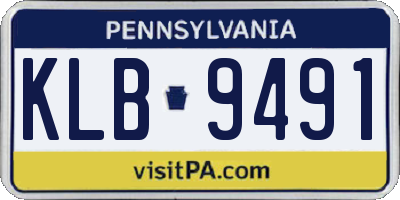 PA license plate KLB9491