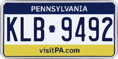 PA license plate KLB9492