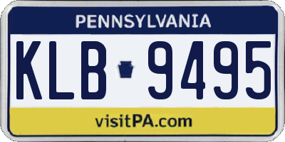 PA license plate KLB9495