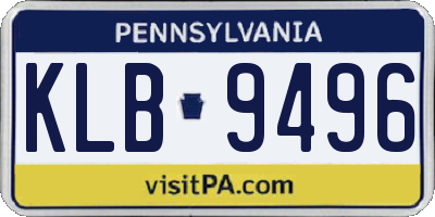 PA license plate KLB9496
