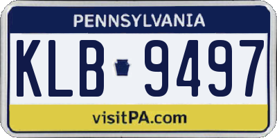 PA license plate KLB9497