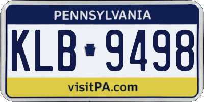 PA license plate KLB9498