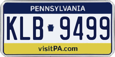 PA license plate KLB9499