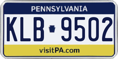 PA license plate KLB9502