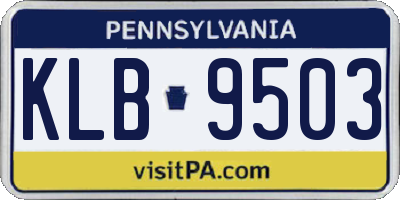 PA license plate KLB9503