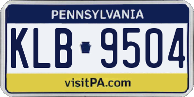 PA license plate KLB9504
