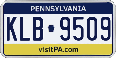 PA license plate KLB9509