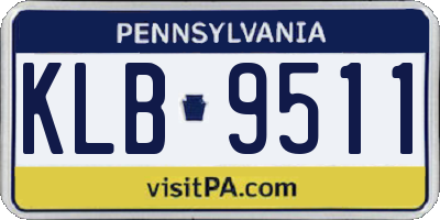PA license plate KLB9511