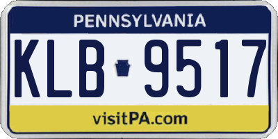 PA license plate KLB9517