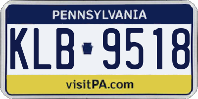 PA license plate KLB9518