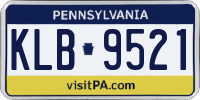 PA license plate KLB9521