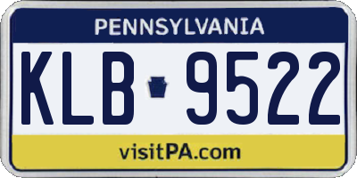PA license plate KLB9522