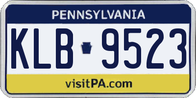 PA license plate KLB9523