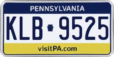 PA license plate KLB9525