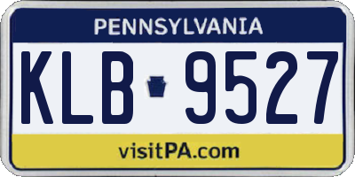 PA license plate KLB9527
