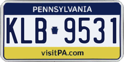 PA license plate KLB9531