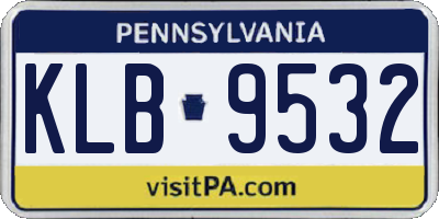 PA license plate KLB9532