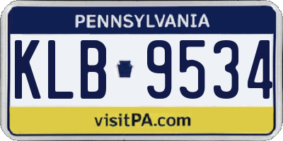 PA license plate KLB9534