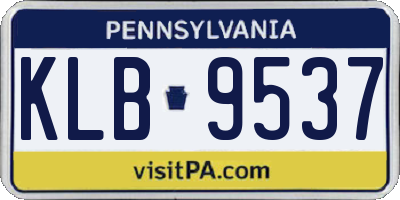 PA license plate KLB9537