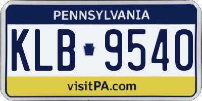 PA license plate KLB9540
