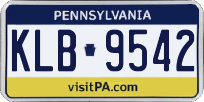 PA license plate KLB9542