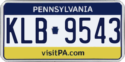 PA license plate KLB9543