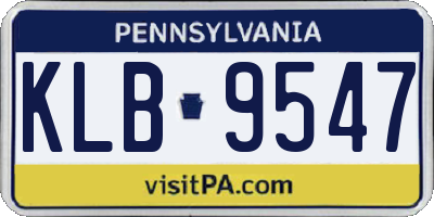 PA license plate KLB9547