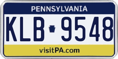 PA license plate KLB9548