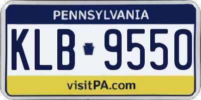 PA license plate KLB9550