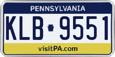 PA license plate KLB9551