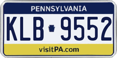 PA license plate KLB9552