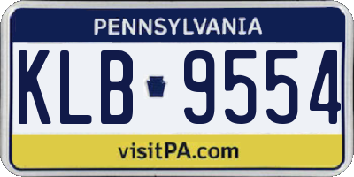 PA license plate KLB9554