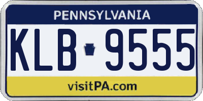 PA license plate KLB9555