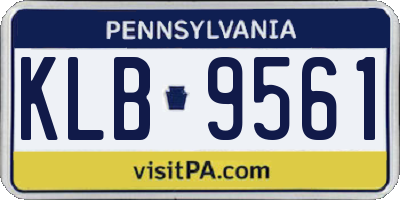 PA license plate KLB9561