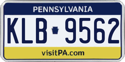 PA license plate KLB9562