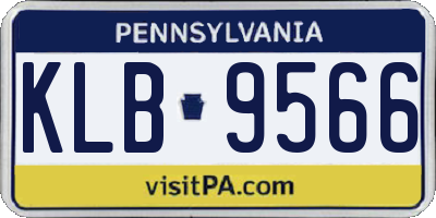 PA license plate KLB9566