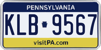 PA license plate KLB9567