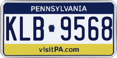 PA license plate KLB9568