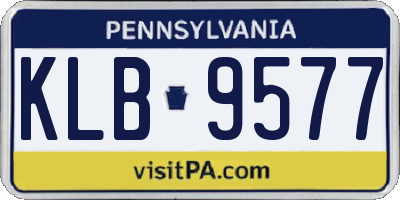 PA license plate KLB9577