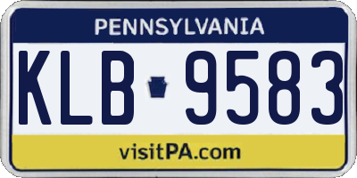PA license plate KLB9583