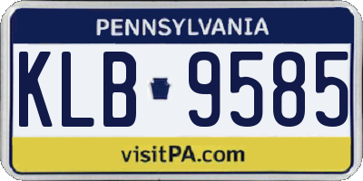 PA license plate KLB9585
