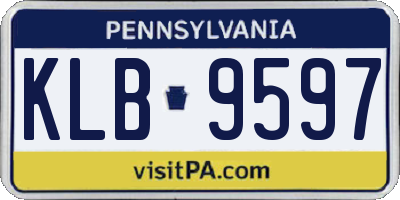 PA license plate KLB9597