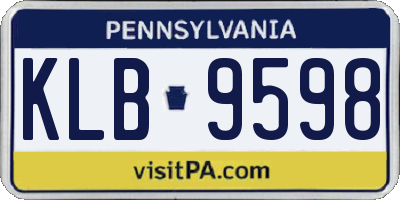 PA license plate KLB9598